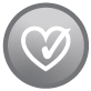 Heart tick icon