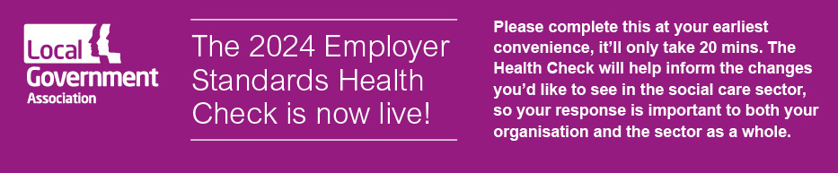 Employer standard health check footer banner advertising that the survey is now open