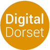 Digital Dorset logo - cream text on an orange circle