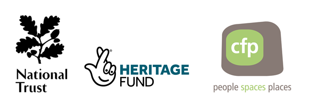 Logos: National Trust, Heritage Fund, People spaces places