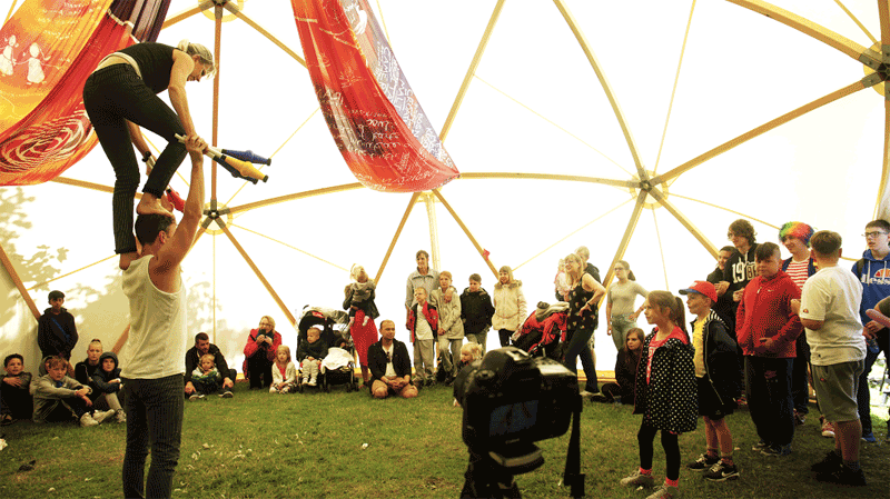 Tumble Circus in City Arts Dome, Active Ashfield. Source: Ashfield District Council