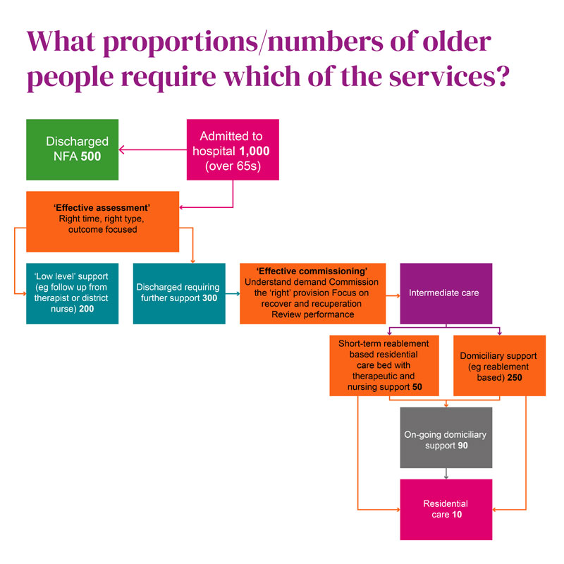 Proportions and numbers of older people and which of the services they require