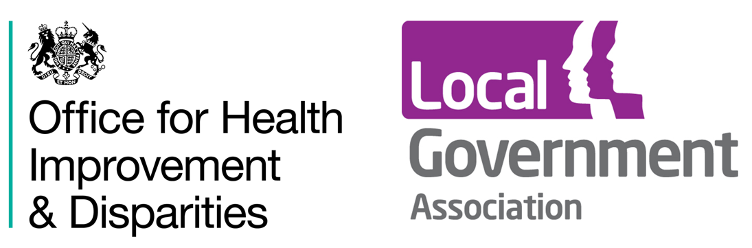 Office for Health Improvement and Disparities and the Local Government Association logo side by side