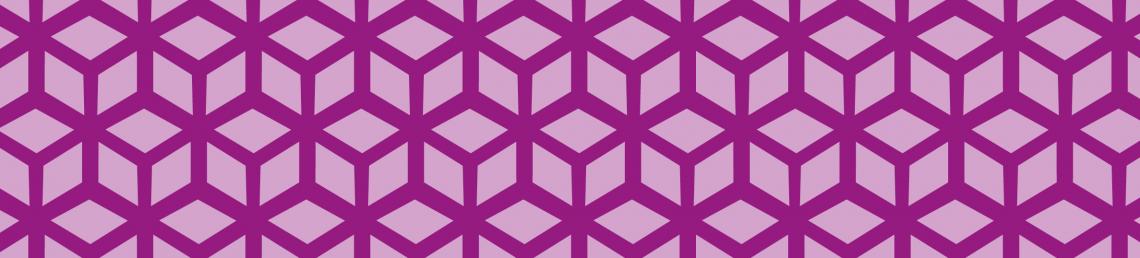 Decorative banner with abstract boxes in purple 