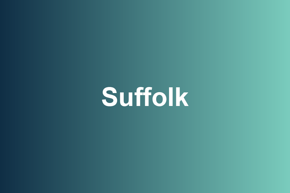 green box written Suffolk on it