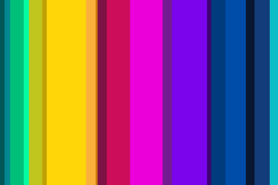 a vertical linear pattern in bright colours